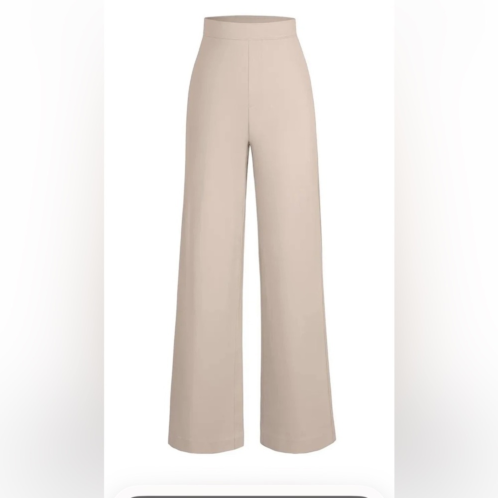 NWT Popilush Wide Leg High-Rise Pants in Beige Size S - Picture 3 of 13